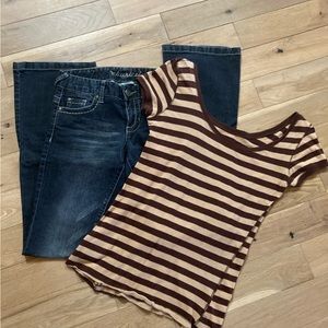 Maurices denim jeans & Rue21 shirt